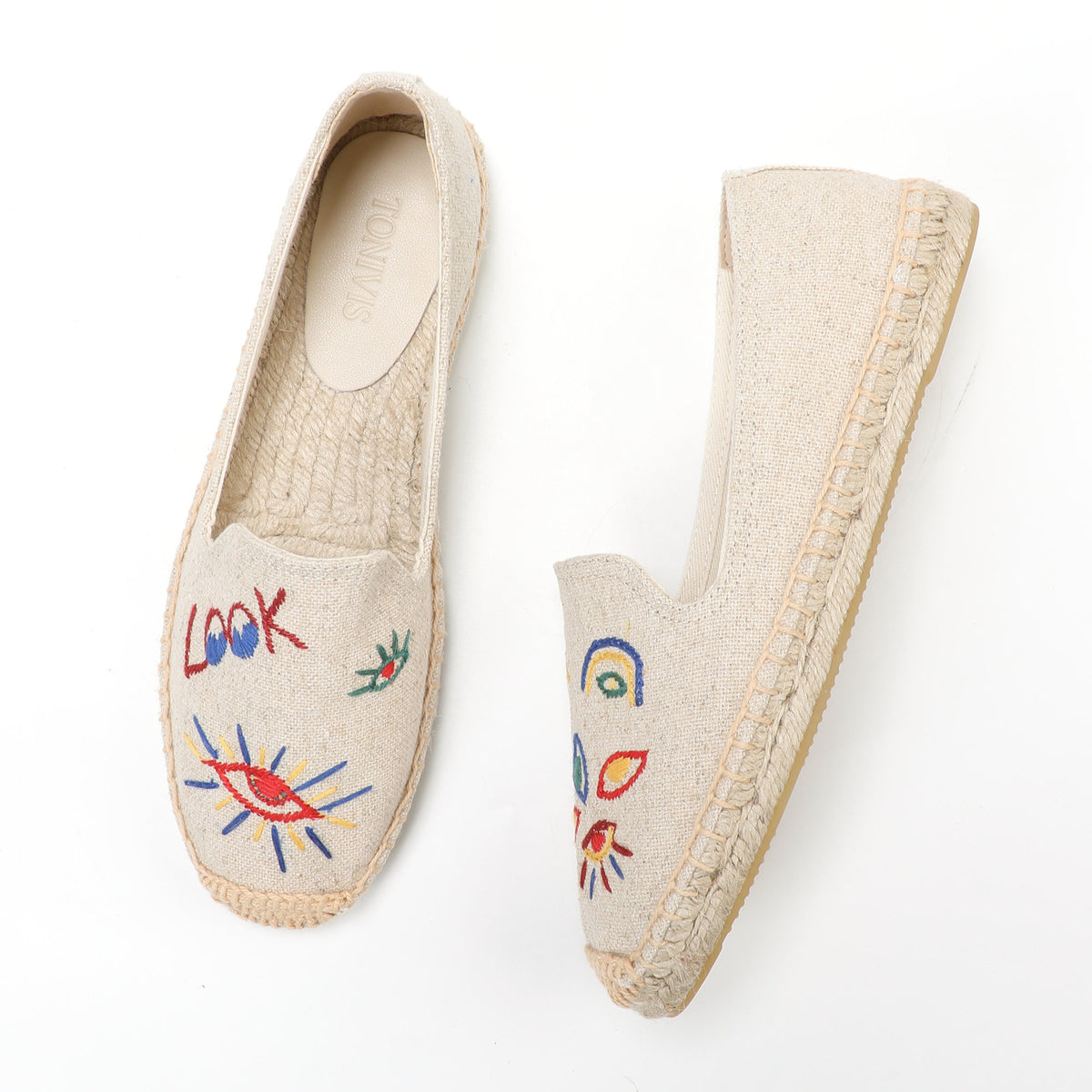 Beige women's espadrille flats, W-F607, photo 7