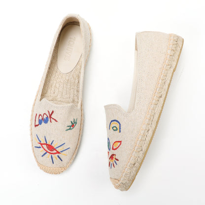 Beige women's espadrille flats, W-F607, photo 7