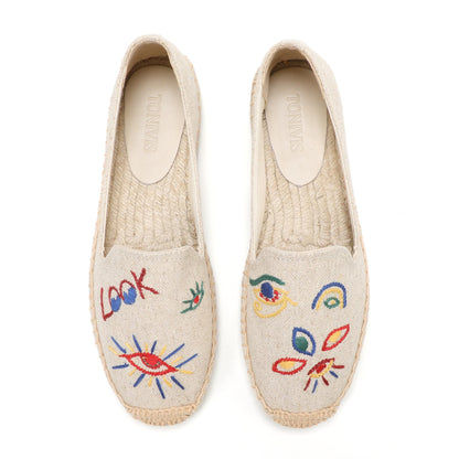 Beige women's espadrille flats, W-F607, photo 8