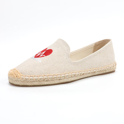 Beige women's espadrille flats, W-F619, photo 1