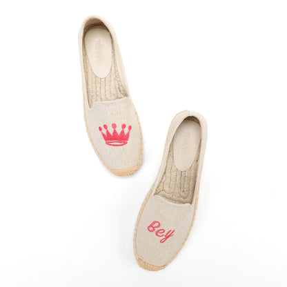 Beige Crown women's platform espadrilles, style W-F625