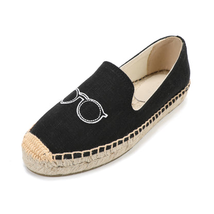 Black Camera women's platform espadrilles, style W-F628