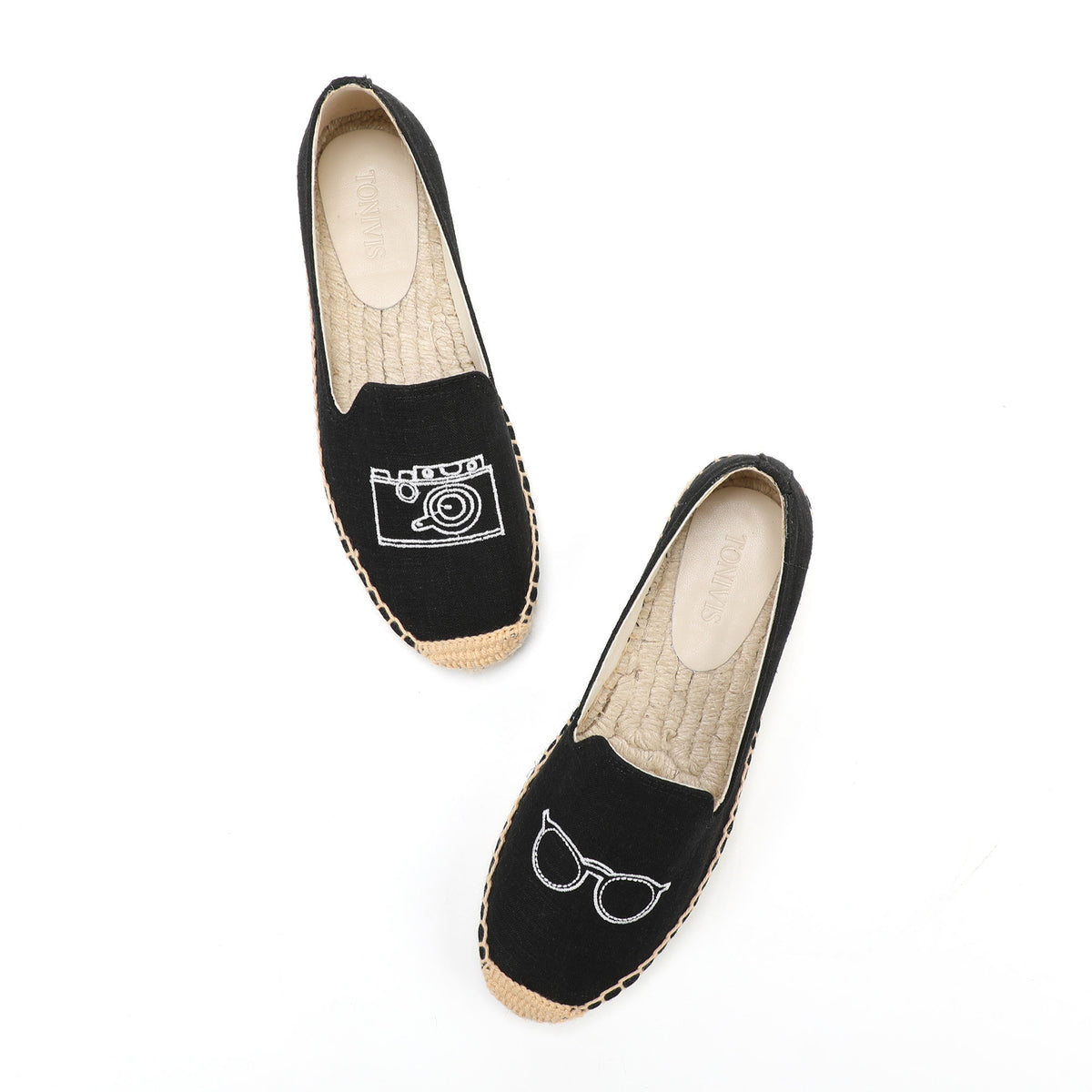 Black Camera women's platform espadrilles, style W-F628