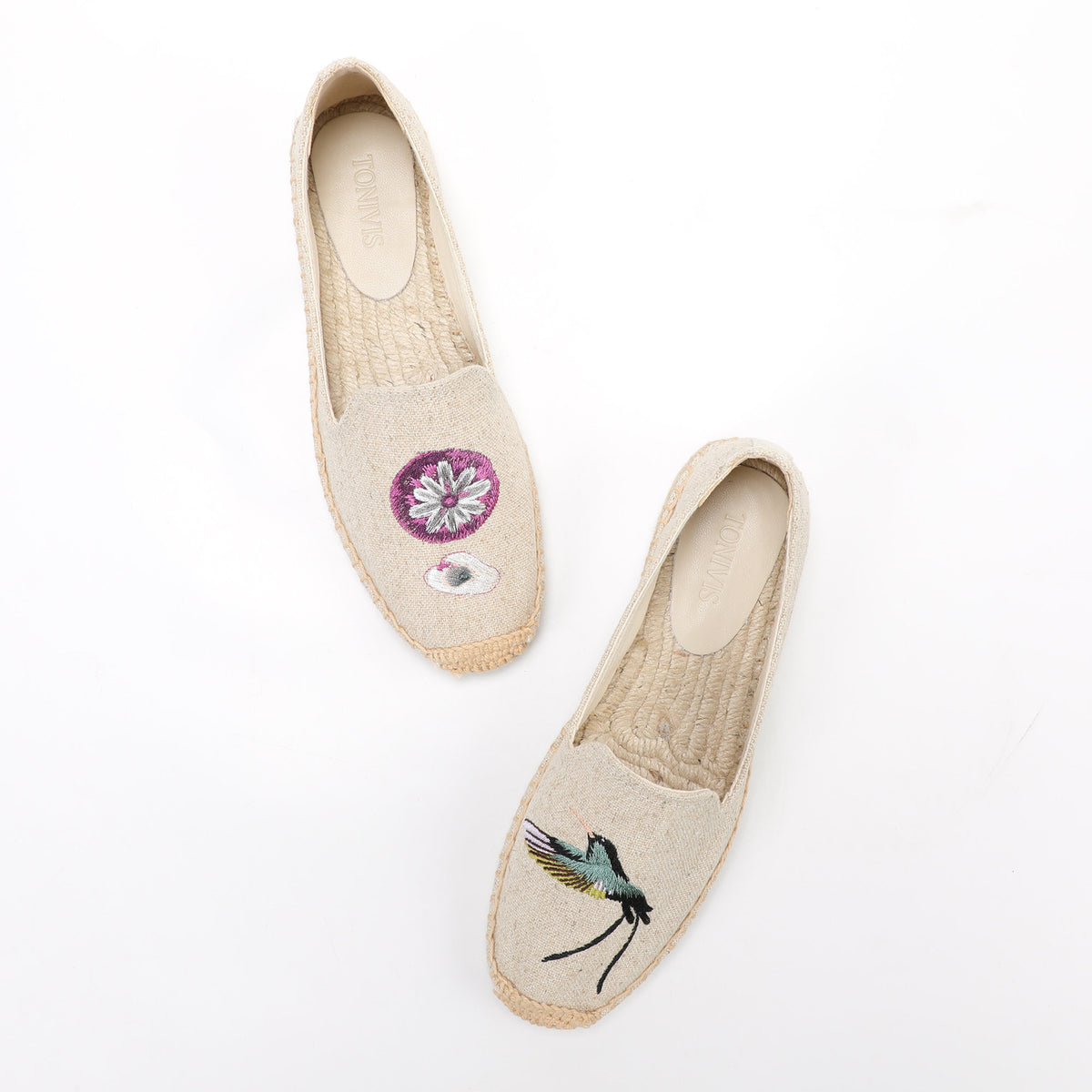 Beige women's espadrille flats, W-F631, photo 1