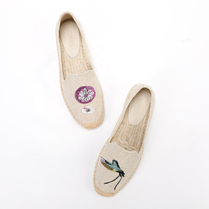Beige women's espadrille flats, W-F631, photo 1