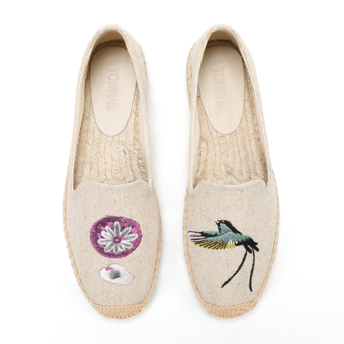 Beige women's espadrille flats, W-F631, photo 2