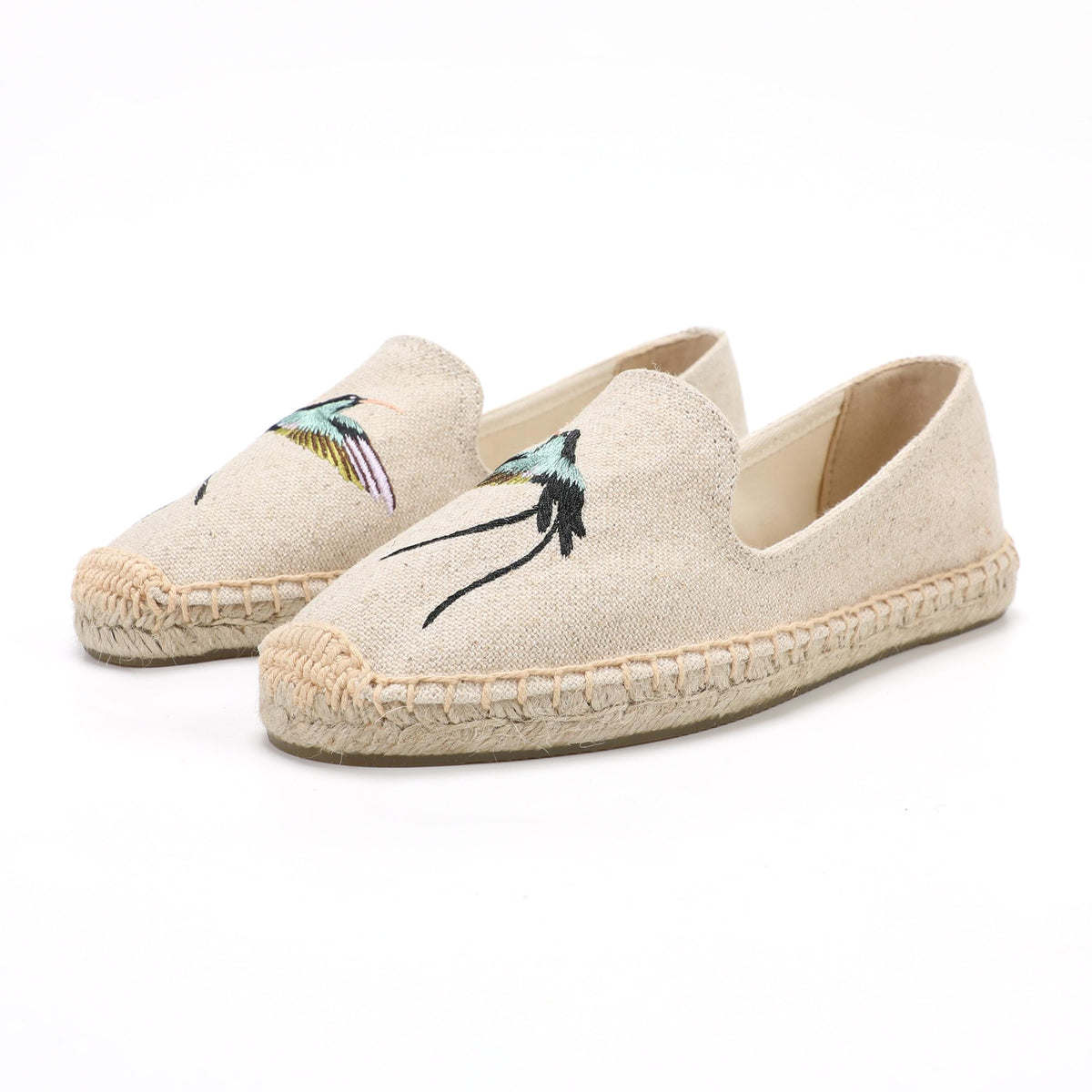 Beige women's espadrille flats, W-F632, photo 1