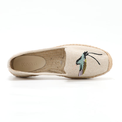 Beige women's espadrille flats, W-F632, photo 5