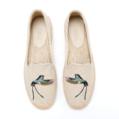 Beige women's espadrille flats, W-F632, photo 7
