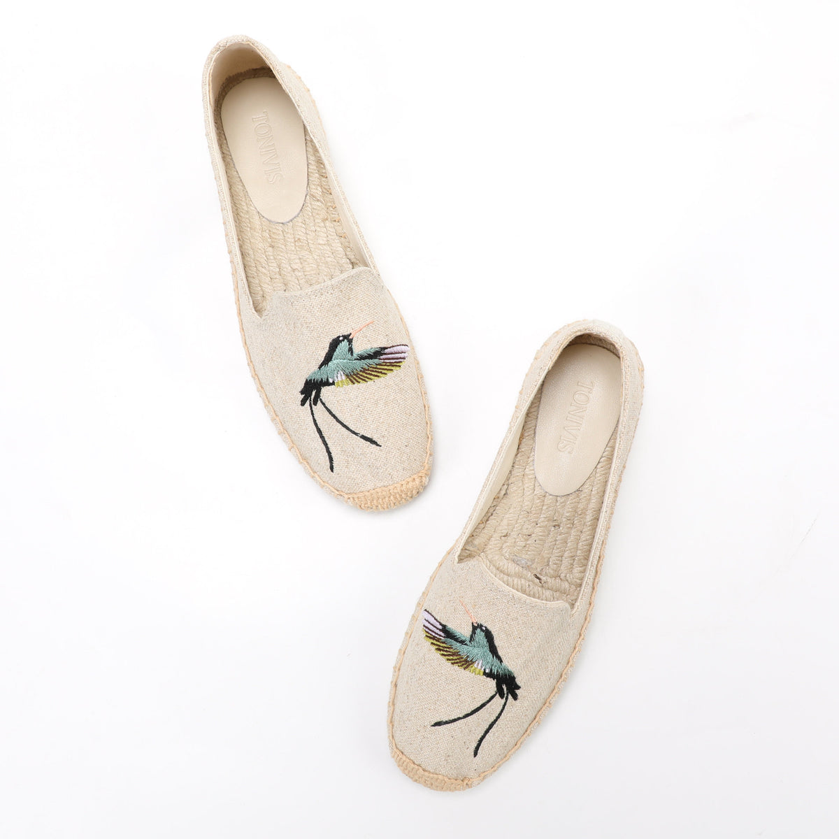 Beige women's espadrille flats, W-F632, photo 8