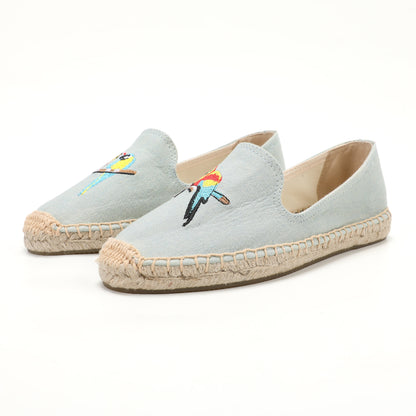 Light Blue women's espadrille flats, W-F633, photo 1