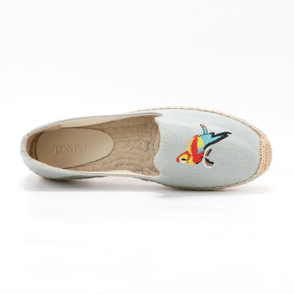 Light Blue women's espadrille flats, W-F633, photo 5