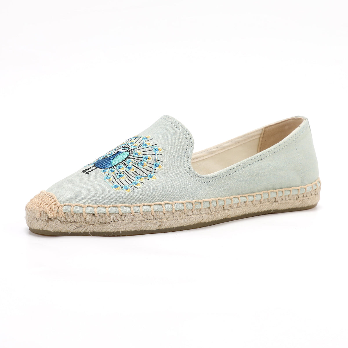 Light Blue women's espadrille flats, W-F634, photo 1