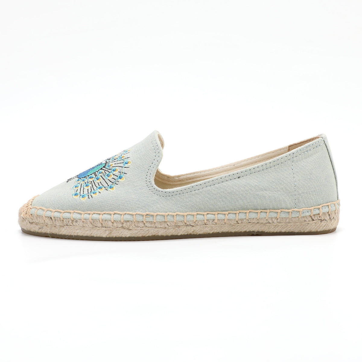 Light Blue women's espadrille flats, W-F634, photo 2