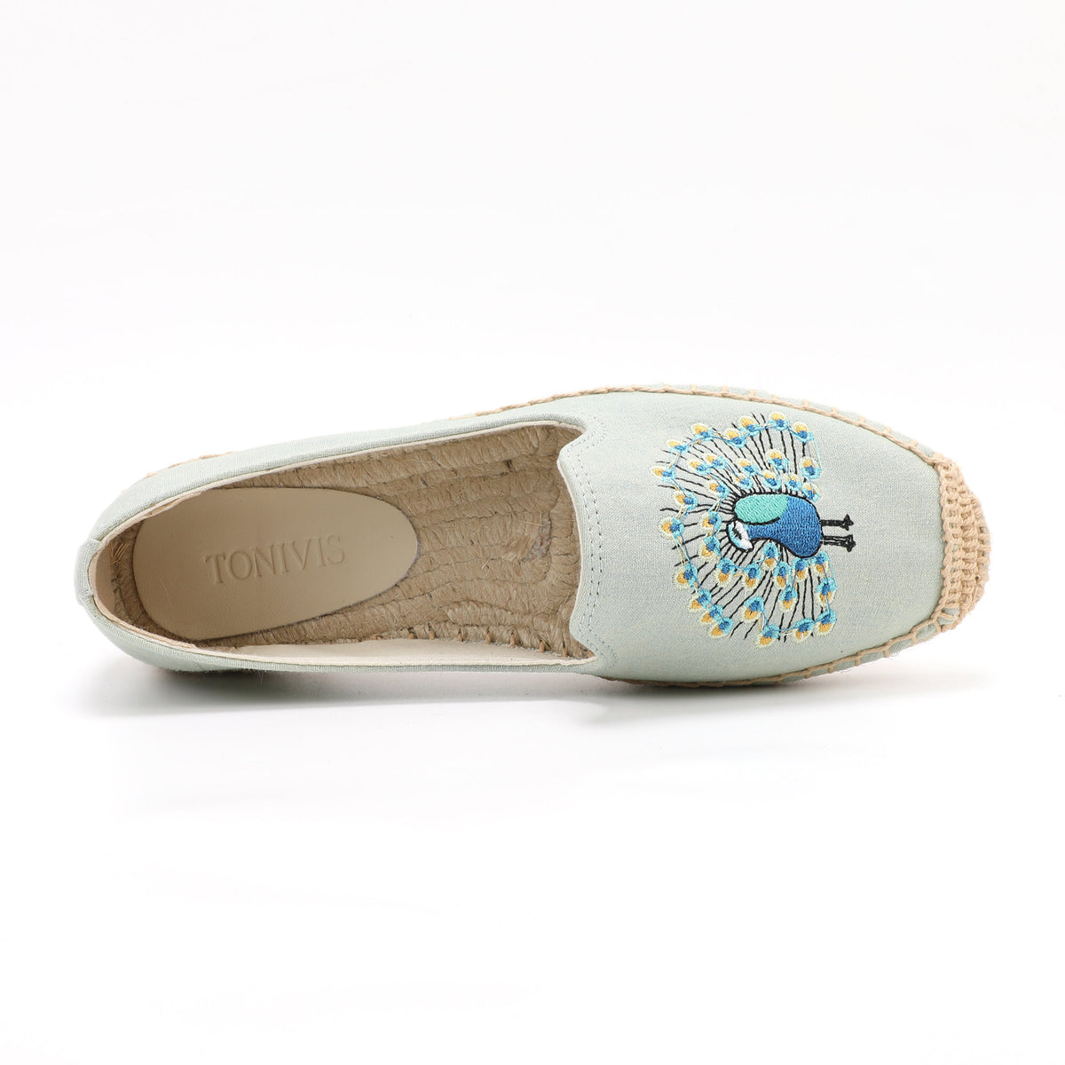 Light Blue women's espadrille flats, W-F634, photo 5