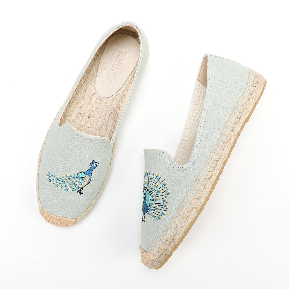 Light Blue women's espadrille flats, W-F634, photo 6
