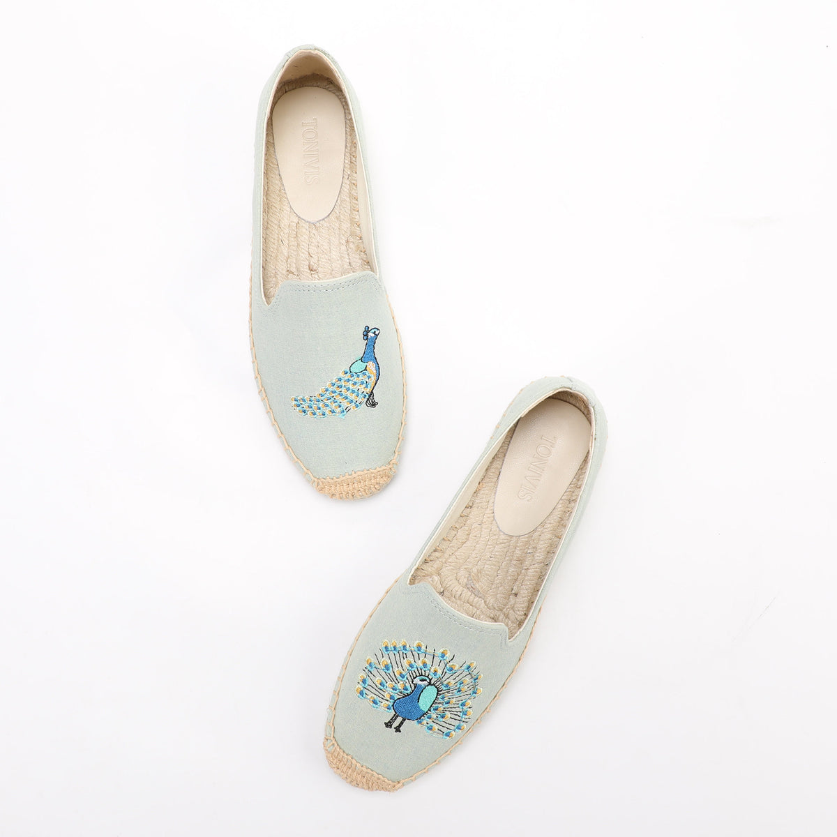 Light Blue women's espadrille flats, W-F634, photo 8