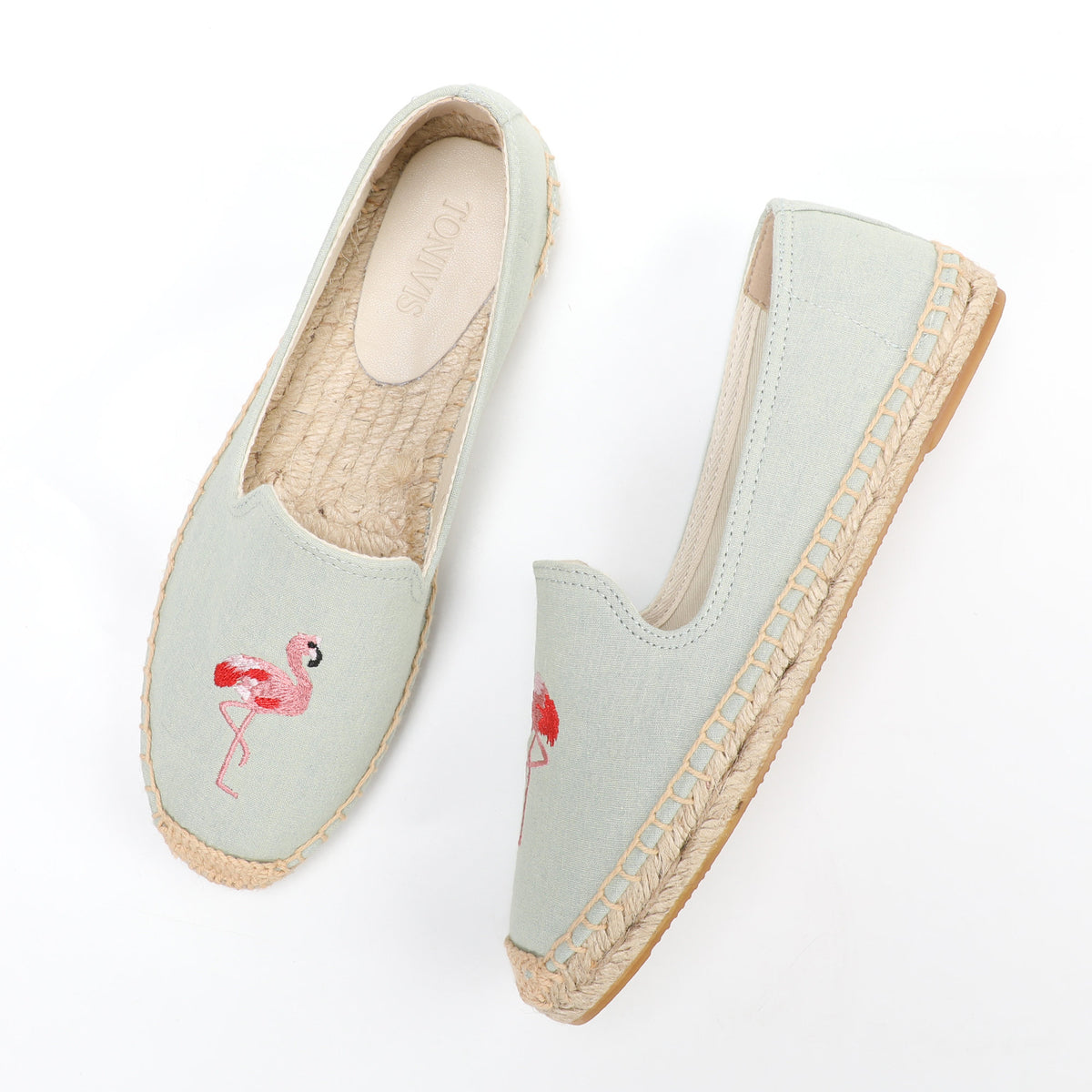 Light Blue women's espadrille flats, W-F638, photo 6