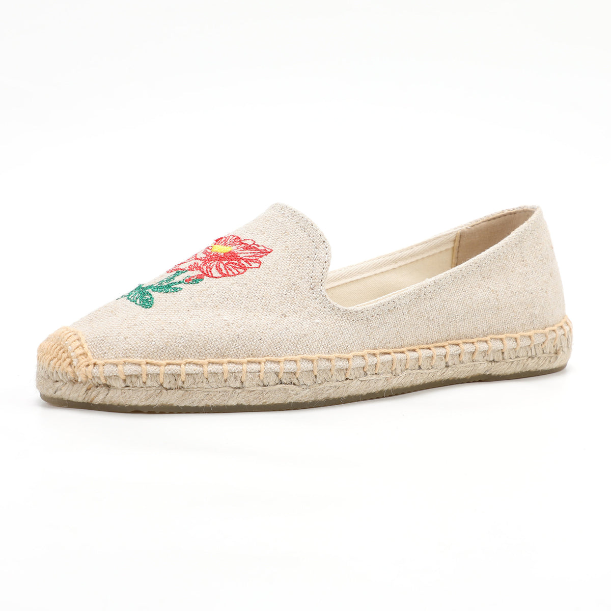 Beige women's espadrille flats, W-F639, photo 1