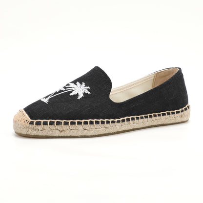 Black women's espadrille flats, W-F641, photo 1