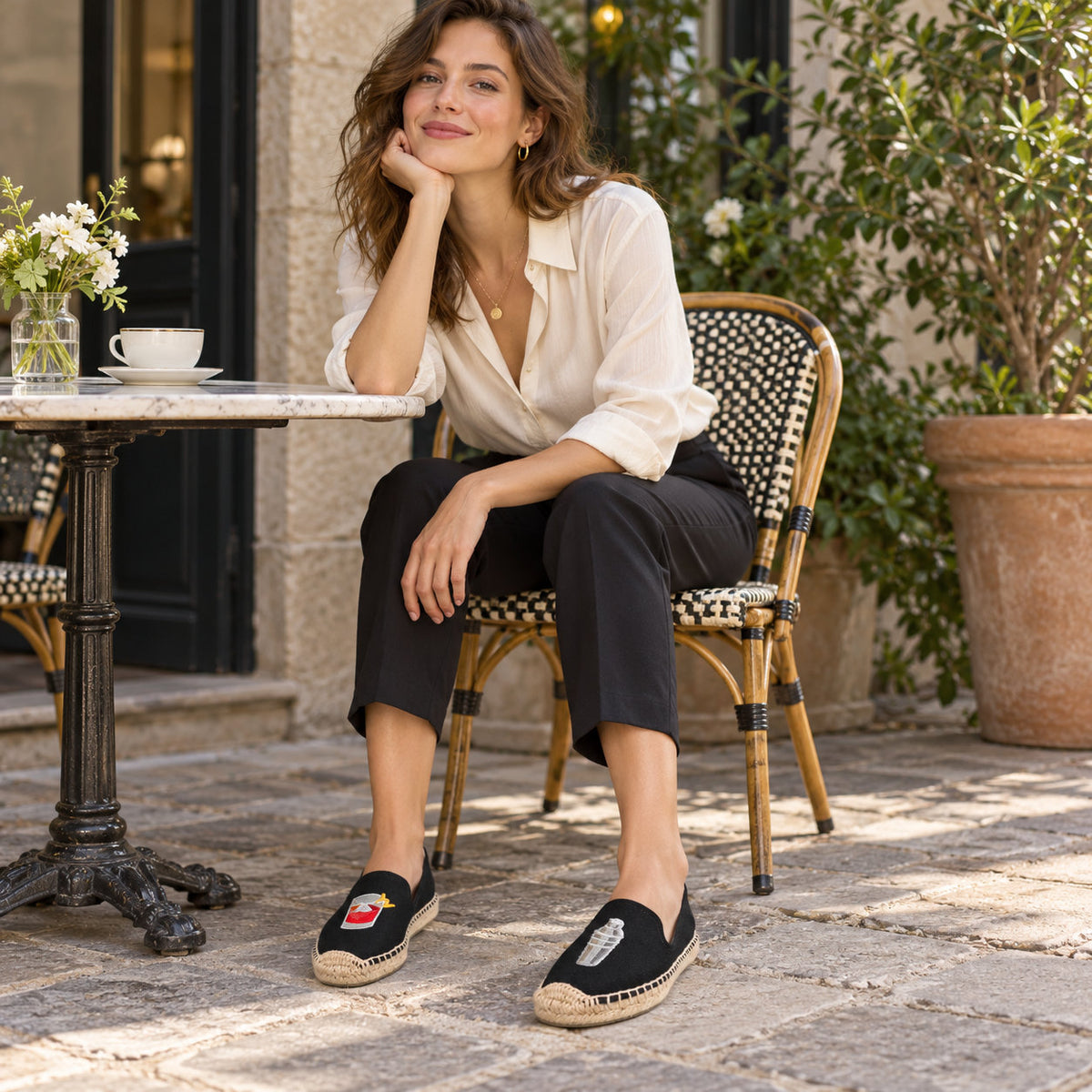 W-F643 women's espadrille flats, product photo