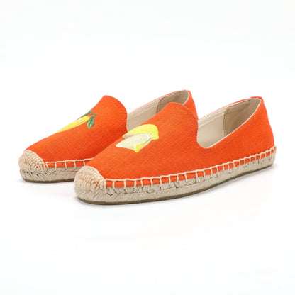 Orange women's espadrille flats, W-F645, photo 1