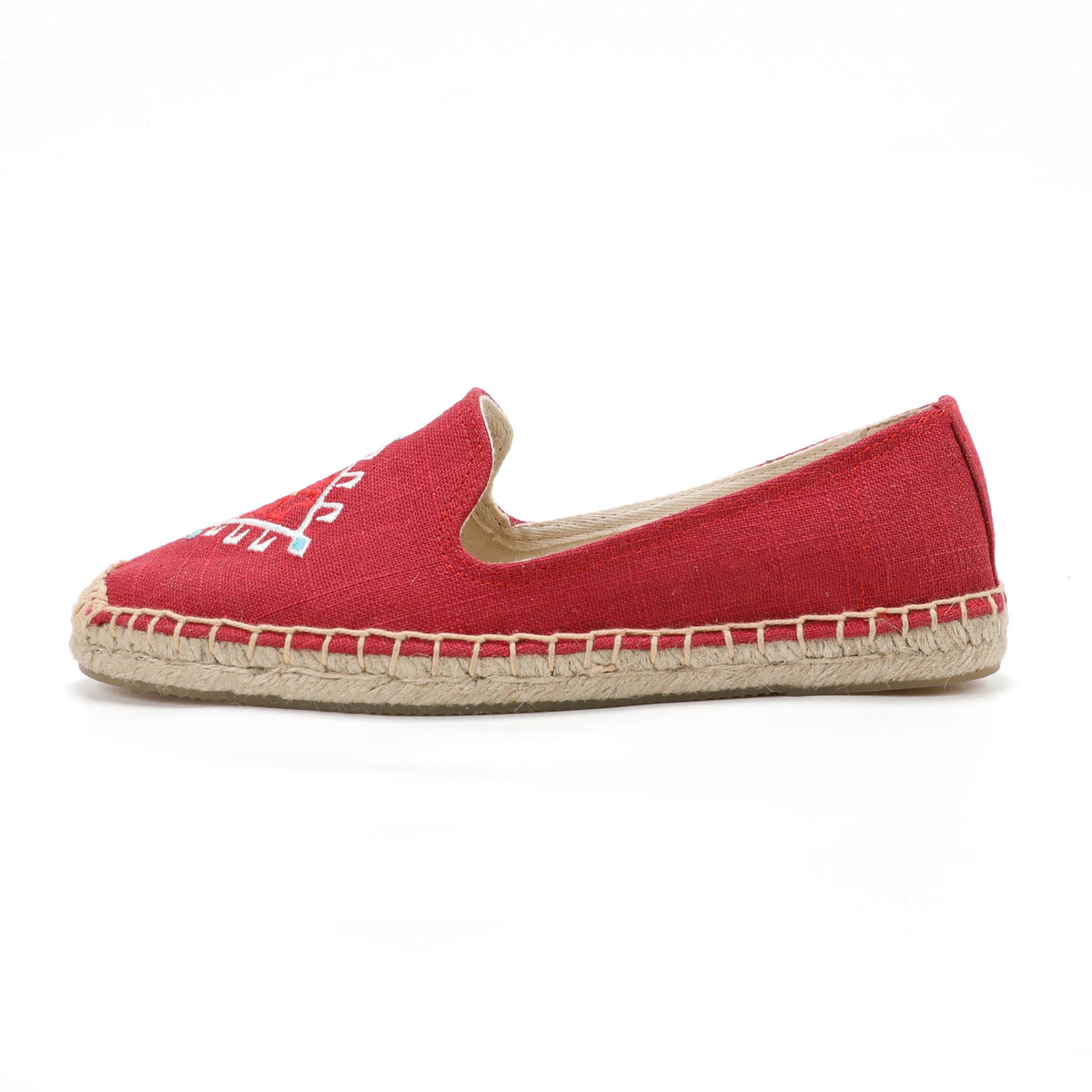 Red women's espadrille flats, W-F646, photo 2