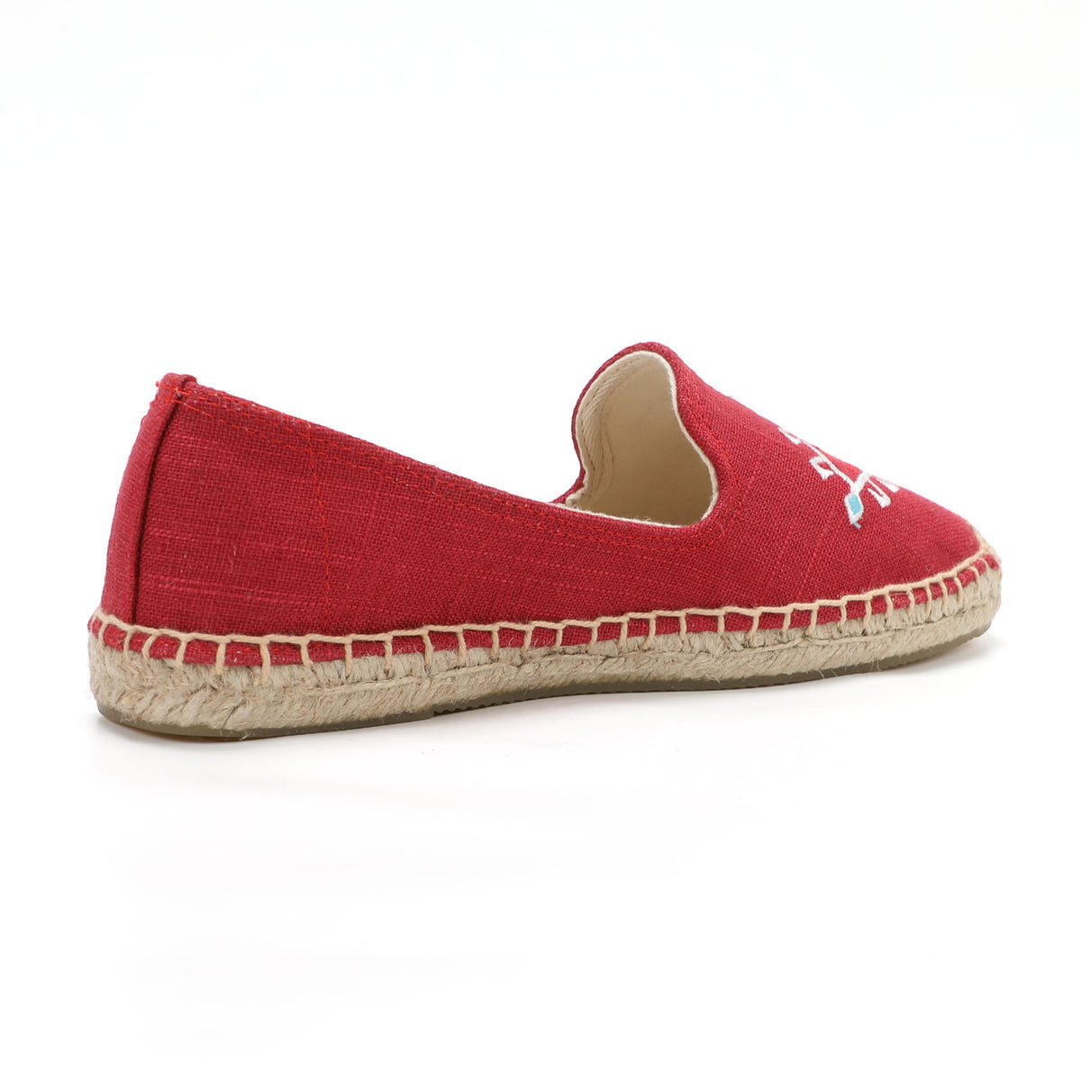 Red women's espadrille flats, W-F646, photo 4