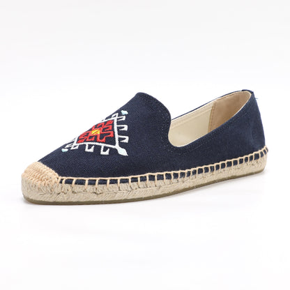 Navy women's espadrille flats, W-F647, photo 1