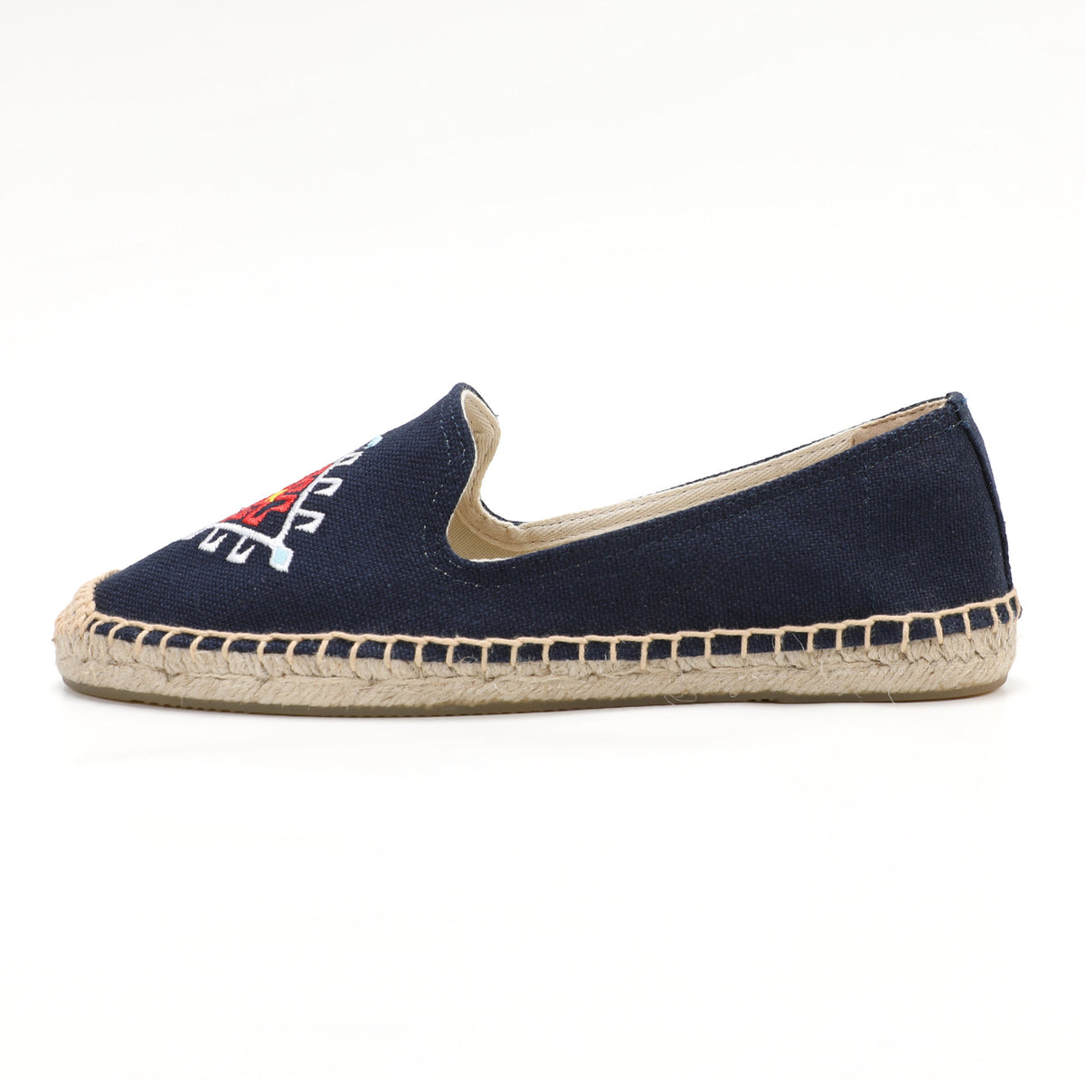 Navy women's espadrille flats, W-F647, photo 2