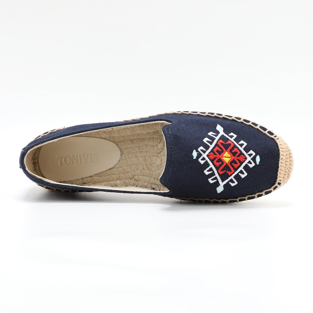 Navy women's espadrille flats, W-F647, photo 5
