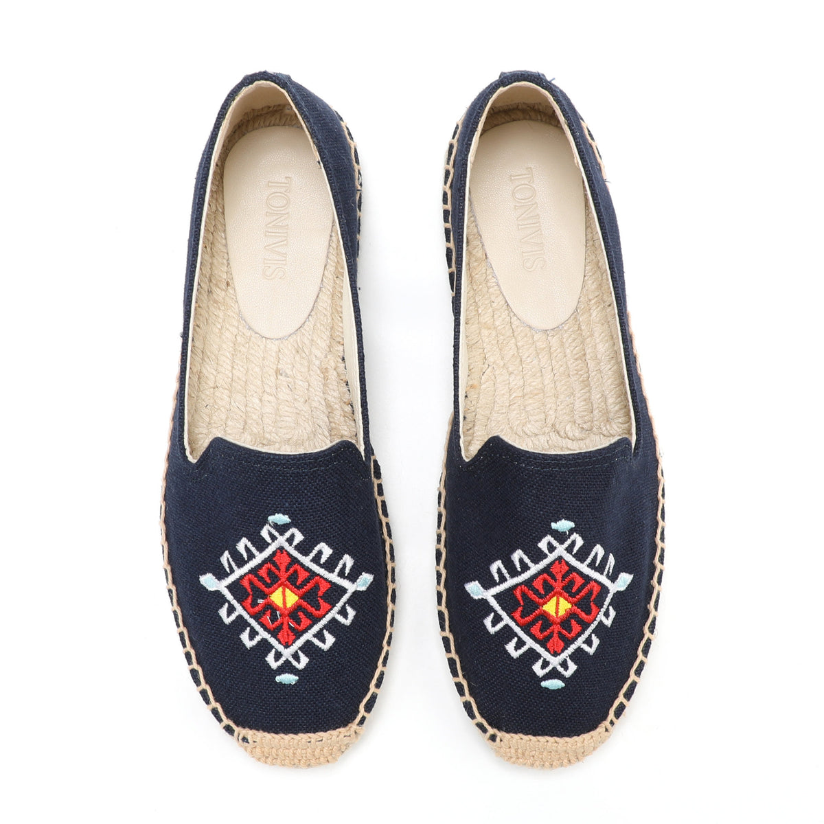 Navy women's espadrille flats, W-F647, photo 7