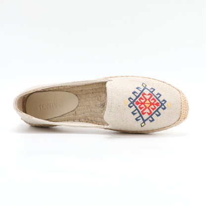 Beige women's espadrille flats, W-F648, photo 5