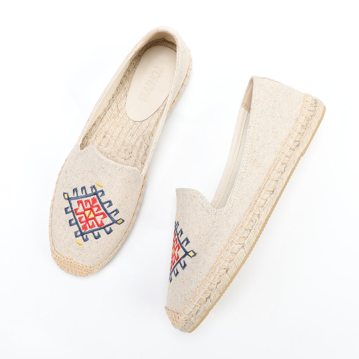 Beige women's espadrille flats, W-F648, photo 6