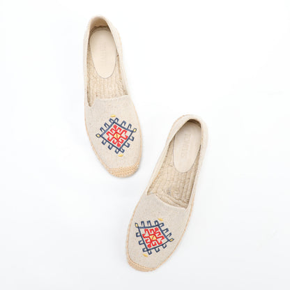 Beige women's espadrille flats, W-F648, photo 8