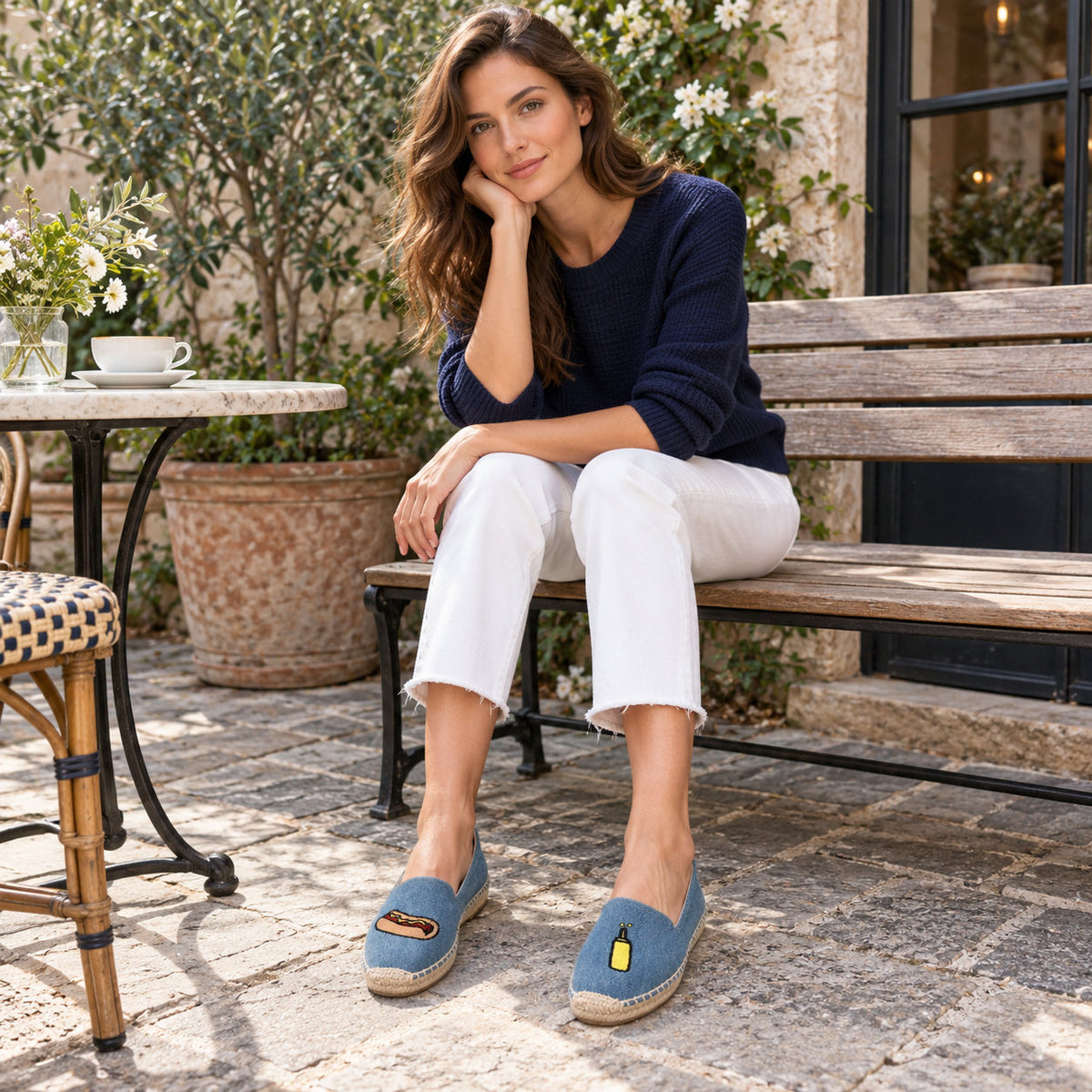W-F649 women's espadrille flats, product photo