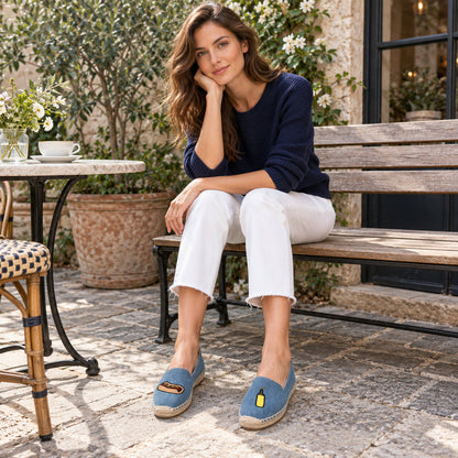 W-F649 women's espadrille flats, product photo
