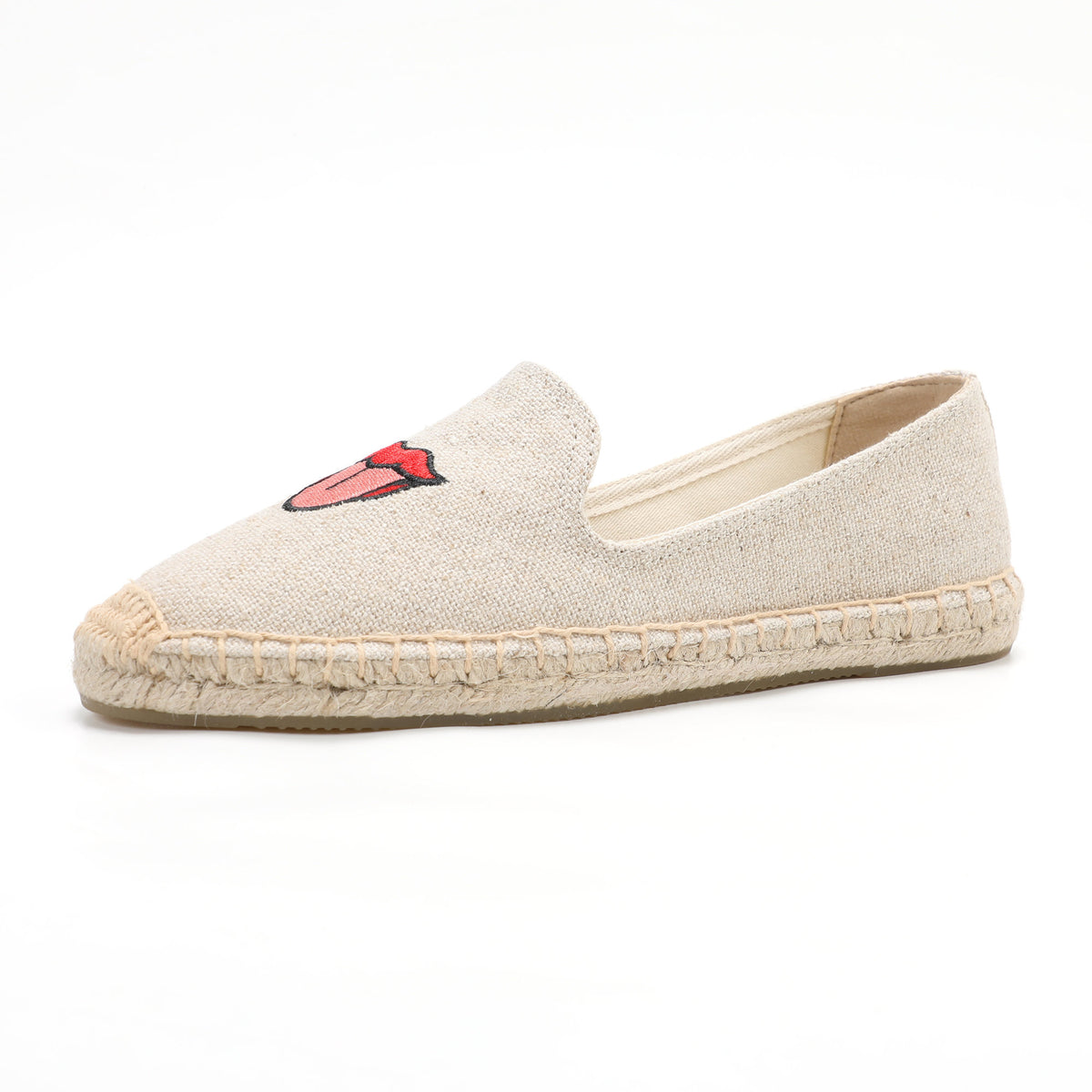 Beige women's espadrille flats, W-F651, photo 1