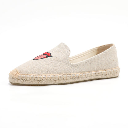 Beige women's espadrille flats, W-F651, photo 1