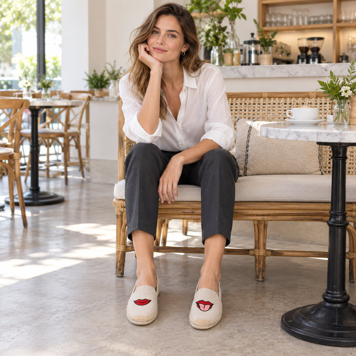 W-F651 women's espadrille flats, product photo