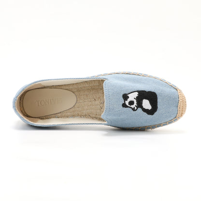 Blue women's espadrille flats, W-F652, photo 5