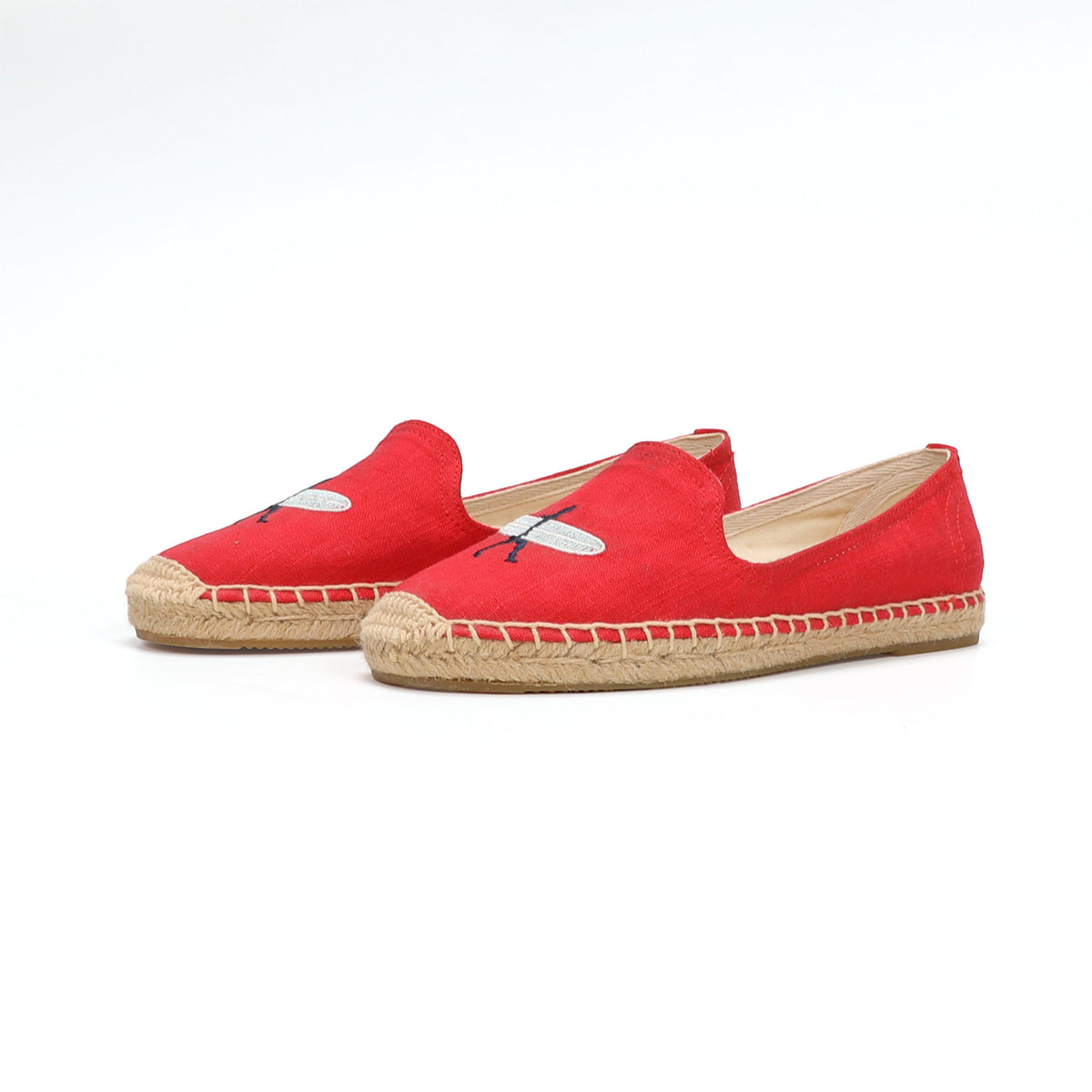 Red women's espadrille flats, W-F653, photo 1