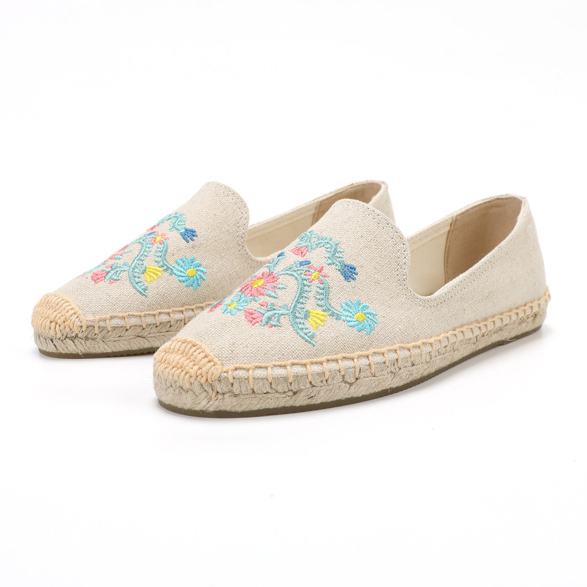 Beige women's espadrille flats, W-F655, photo 1