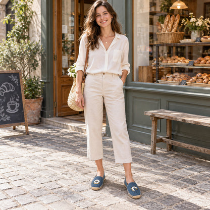 W-F659 women's espadrille flats, product photo