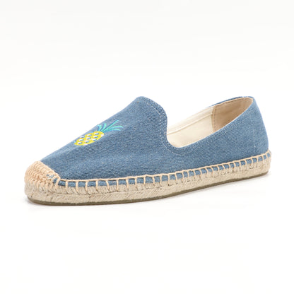 Blue women's espadrille flats, W-F665, photo 1