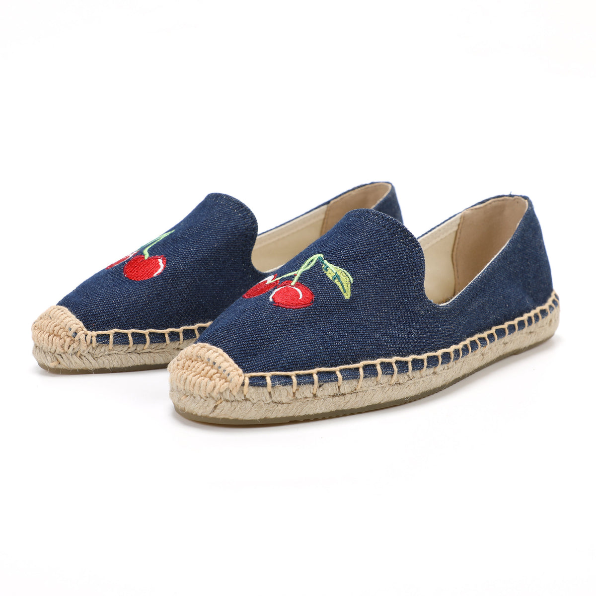 Navy women's espadrille flats, W-F671, photo 1