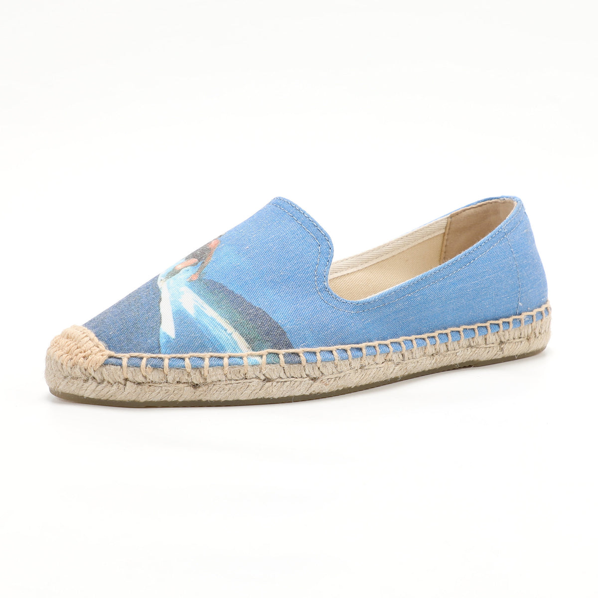 Blue women's espadrille flats, W-F676, photo 1