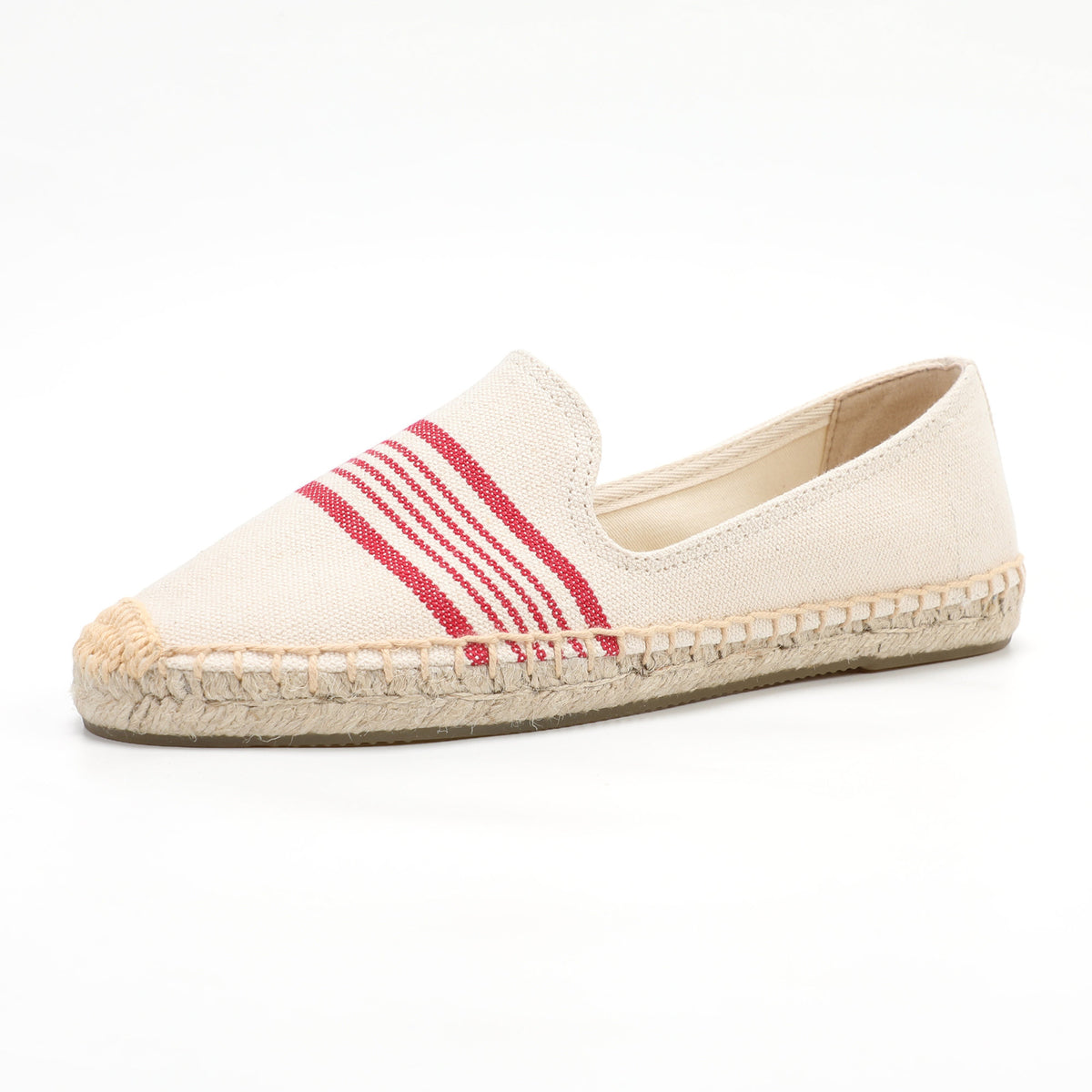 Beige Red women's espadrille flats, W-F678, photo 1