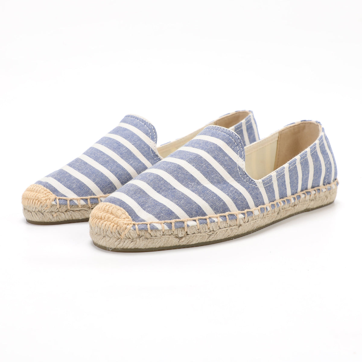 Blue White women's espadrille flats, W-F680, photo 1