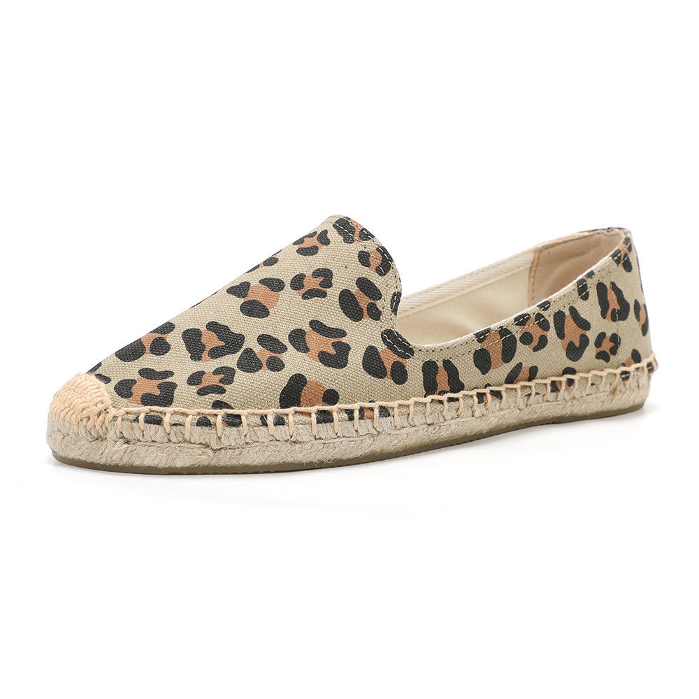 Beige Black women's espadrille flats, W-F684, photo 1
